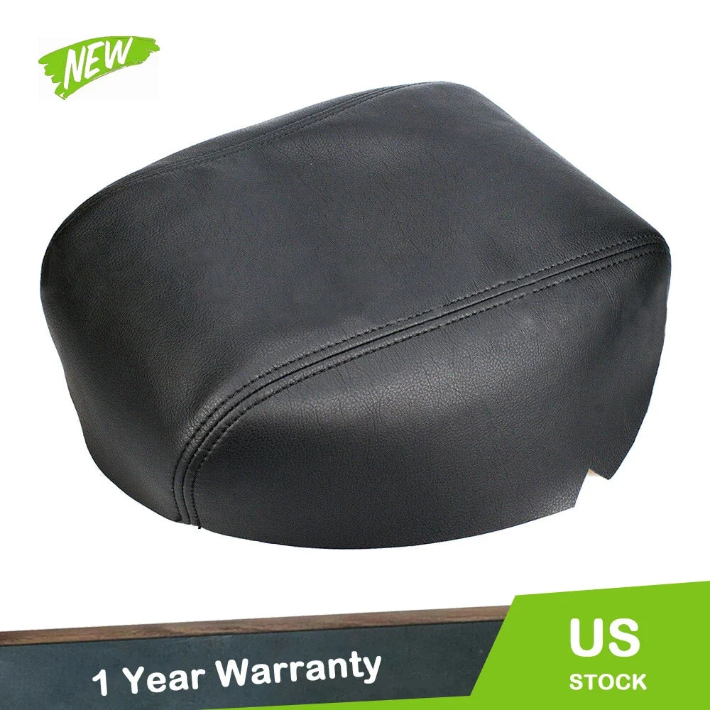 Black Leather Center Console Lid Armrest Cover for Ford Explorer (2011–2018)