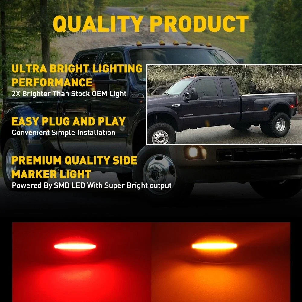 Set of 6 Marker Side Indicator Light Repeater Smoked Lens for Ford F350 F450