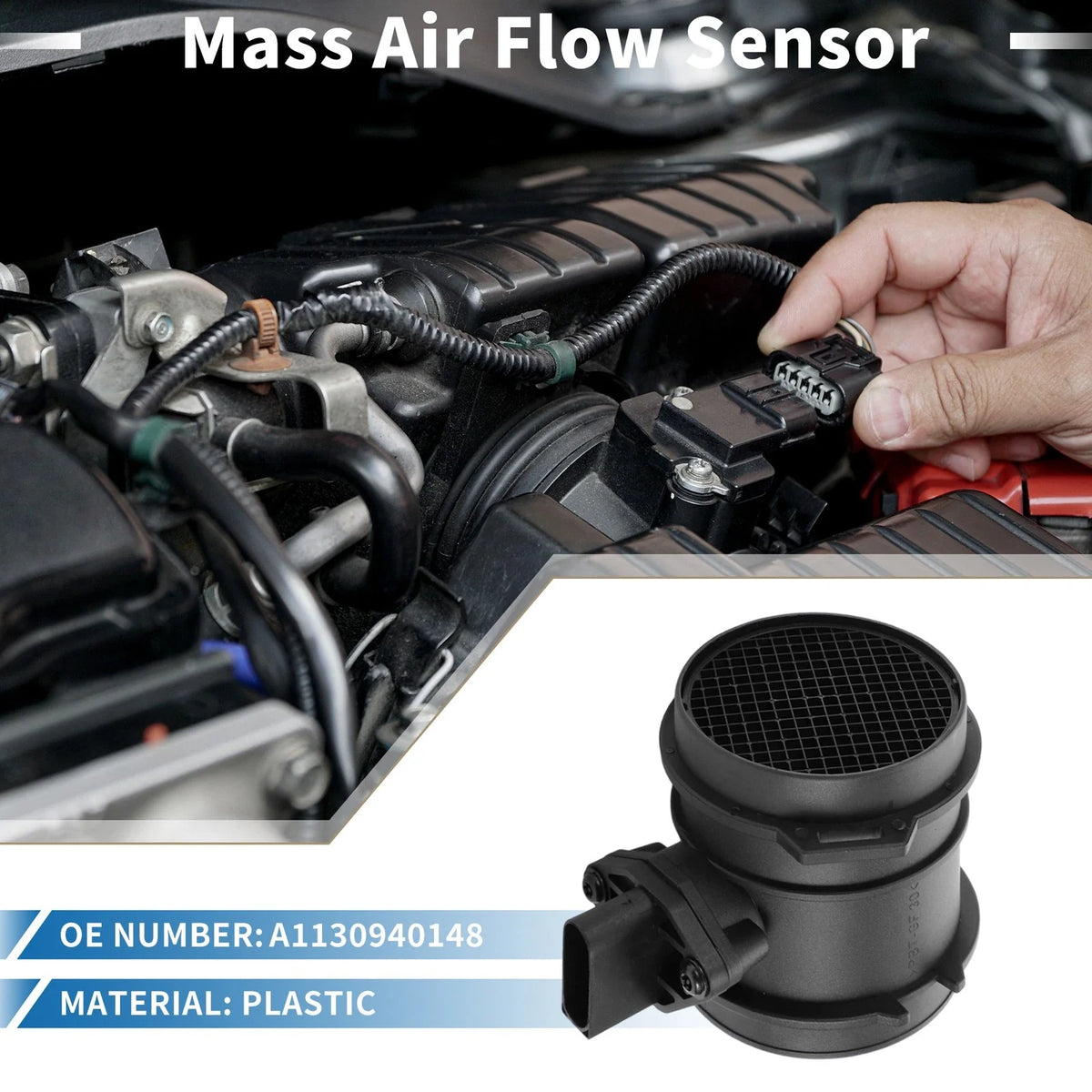 MAF Mass Air Flow Sensor Assembly No.A1130940148 for Mercedes-Benz E430 E500 (1998–2002)