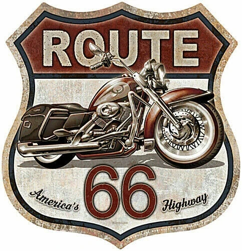 11" Shield Metal Sign for Motorcycle (Route 66)