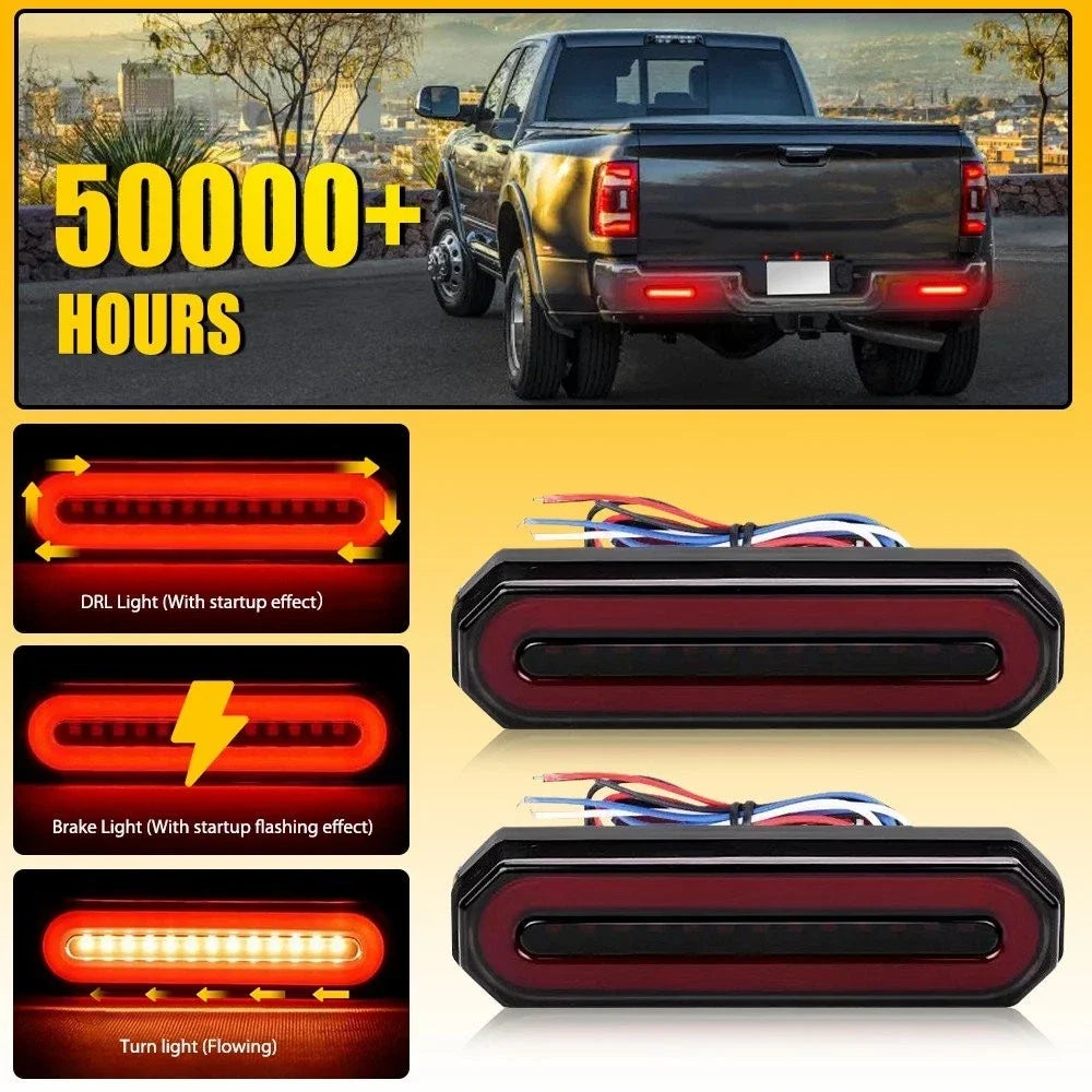 2X Tail Lamps for Brake Lights - Universal Fit for Cars and Trucks (ABS+PC)