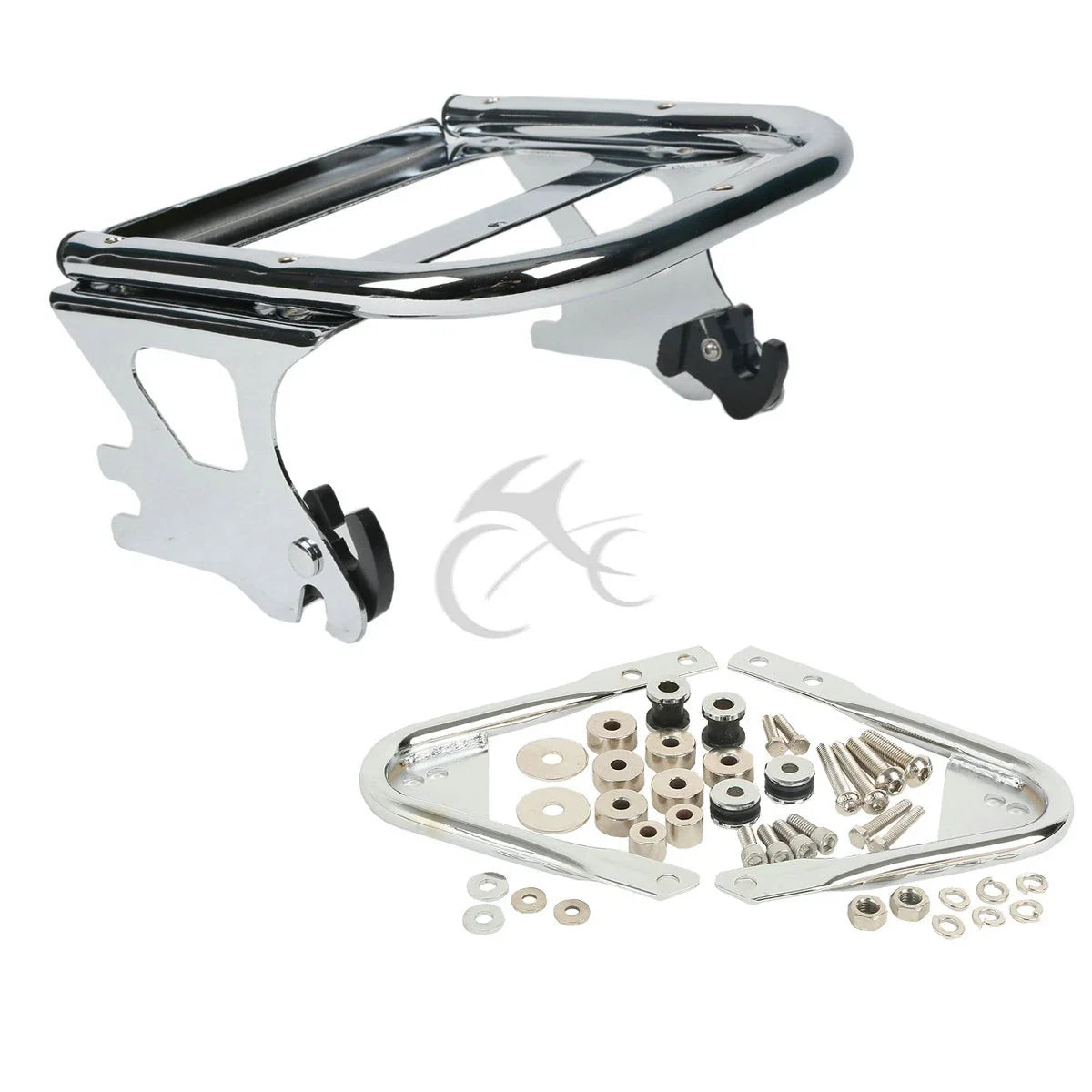 Docking Hardware & 2-Up Pack Luggage Rack for Harley Touring 1997-2008