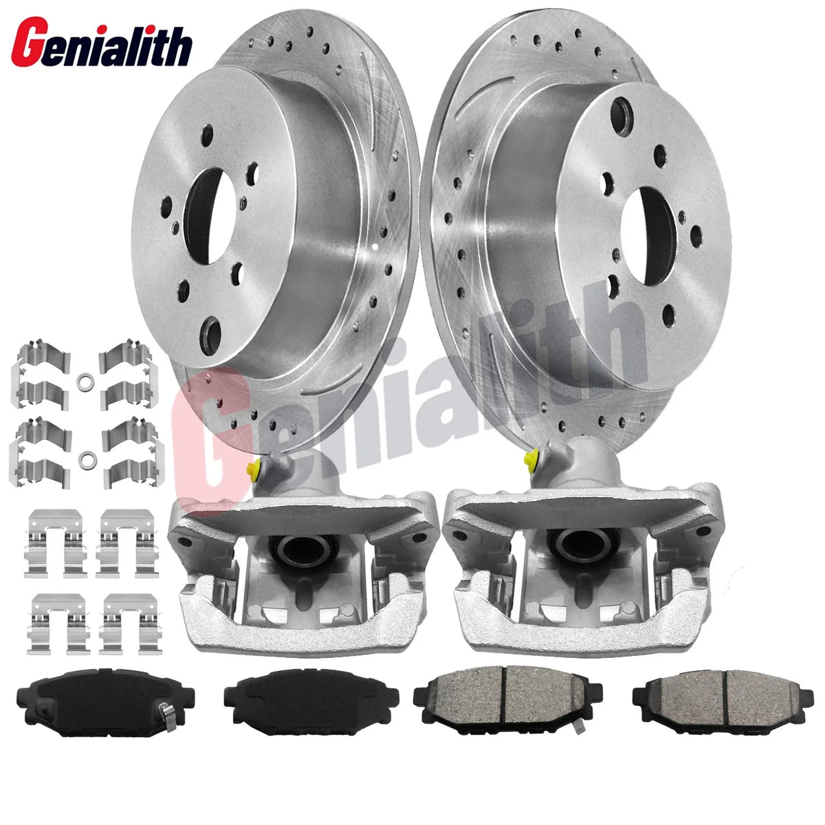Rear Disc Brake Rotors + Calipers Set of 4 for Impreza (2012-2022)