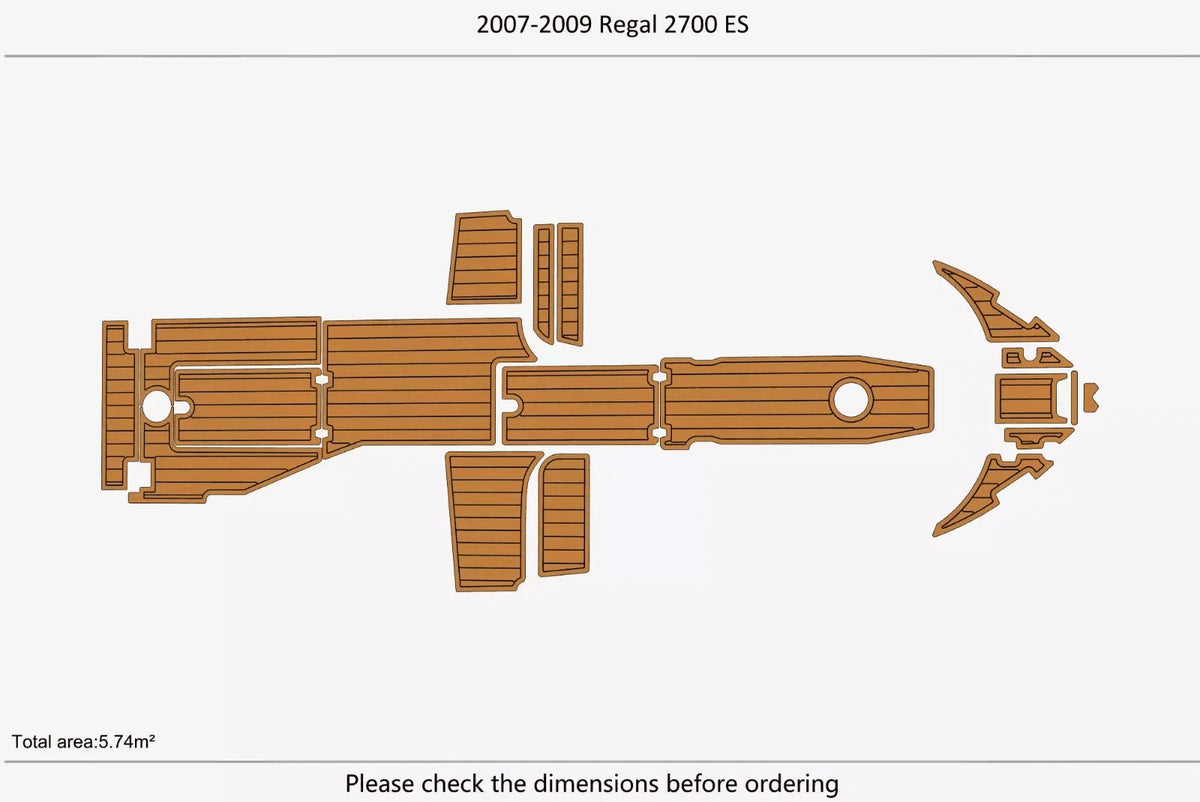 EVA Pads for Regal 2700 ES Cockpit Swim Platform (2009) - Foam Teak Deck Flooring