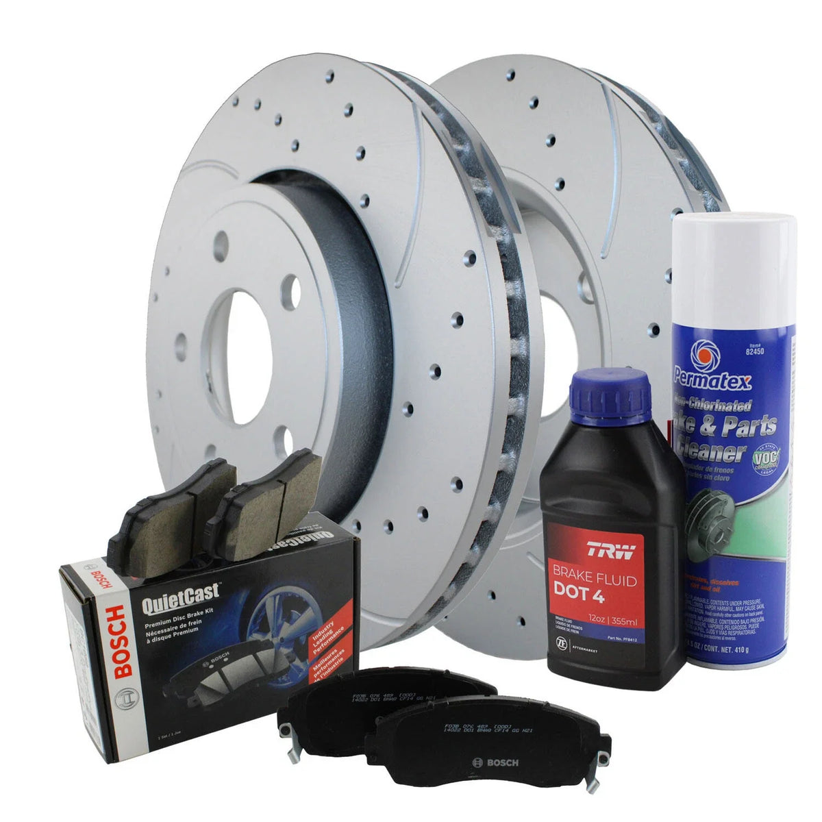 Front Brake Kit for Dodge Jeep with 330mm Drilled Rotors & Pads