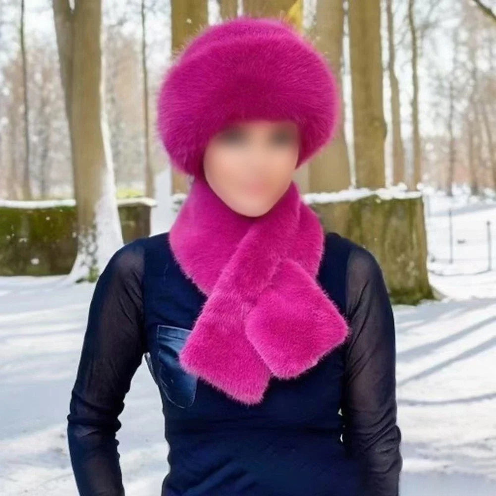 Set of 2 Thick Plush Warm Scarves and Hats for Women Winter (2023–2023)