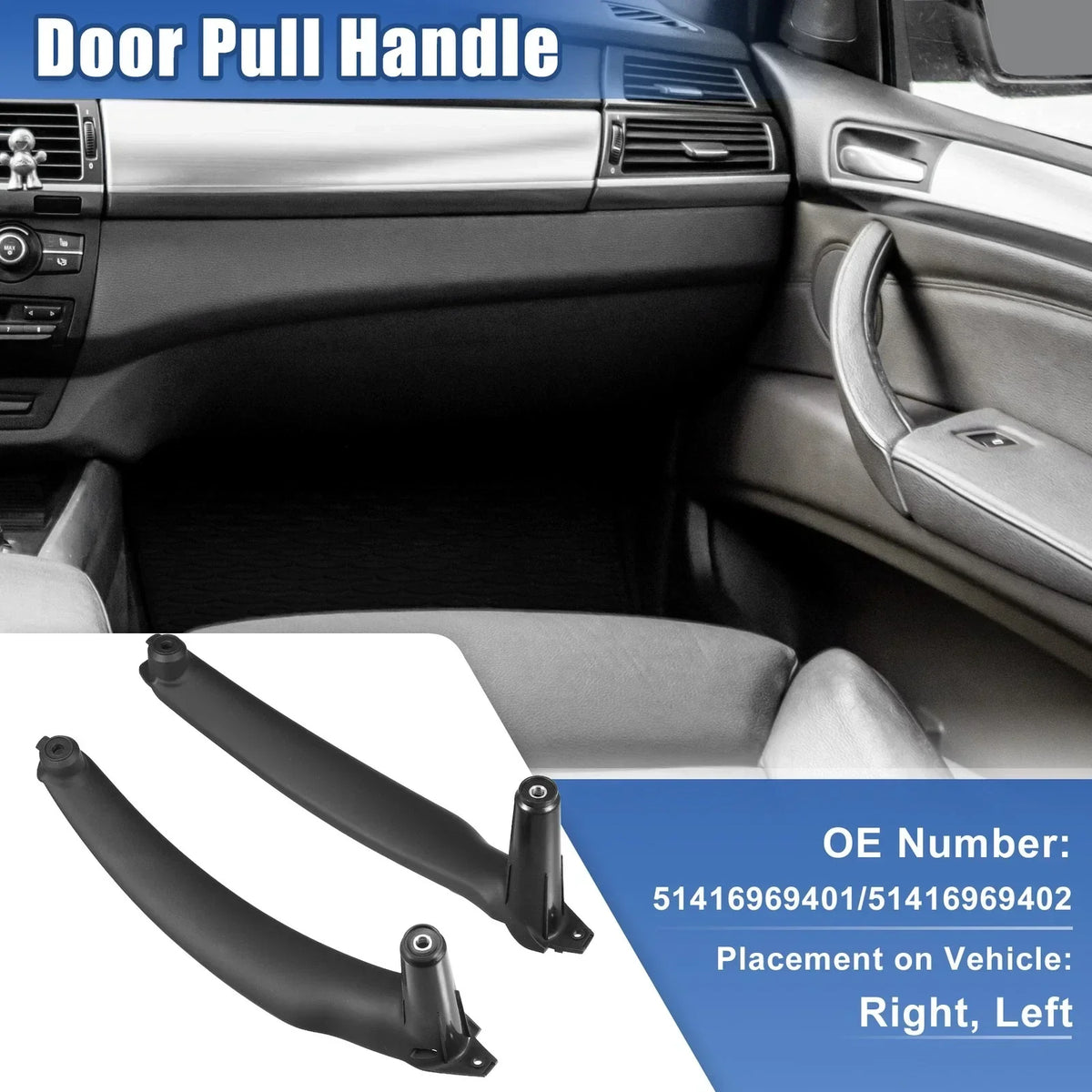 Left Right Door Pull Handle Pair for BMW X5 2007-2013