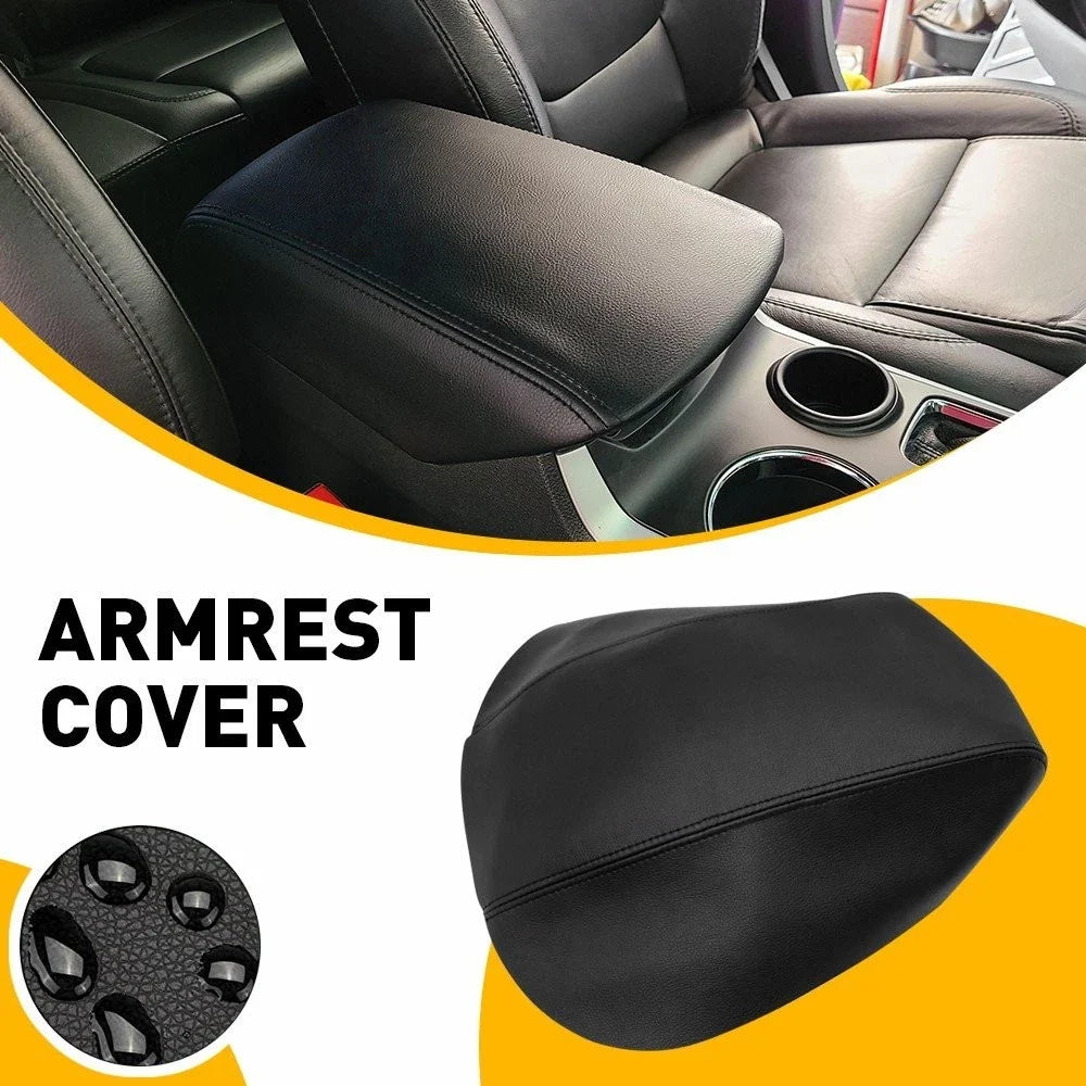 Armrest Cover for Ford Explorer (2011–2018) Black Leather Center Console
