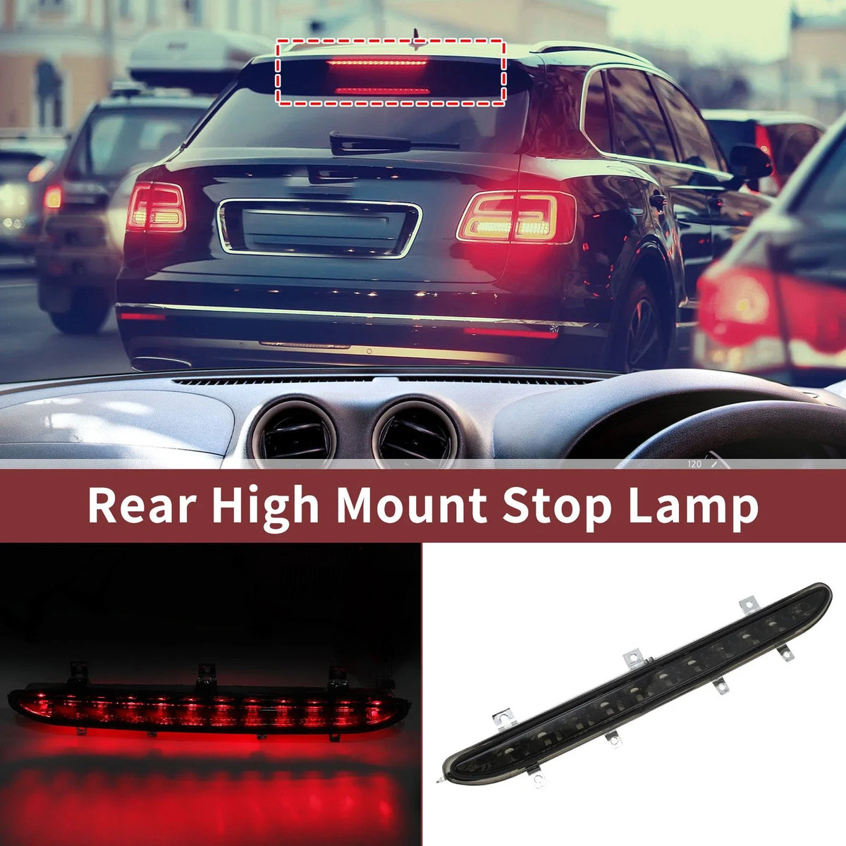 Black LED Third Brake Light for Volkswagen EOS (2006–2016) No. 1Q0945097B/1Q0945097A