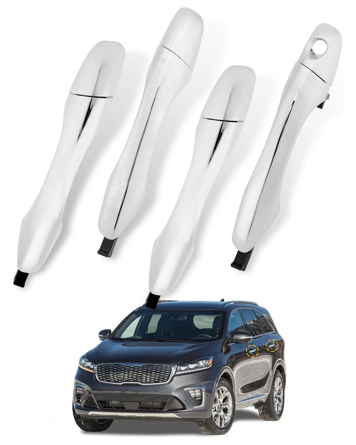 4-Piece Door Handle Set with End Cap Cover for Kia Sorento 2016-2020