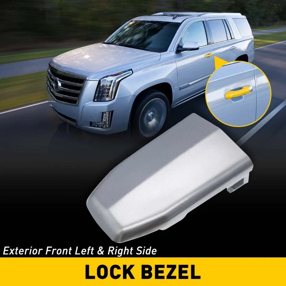 Door Handle Cylinder Lock Cover for Cadillac Escalade 2015-2018 OEM Silver