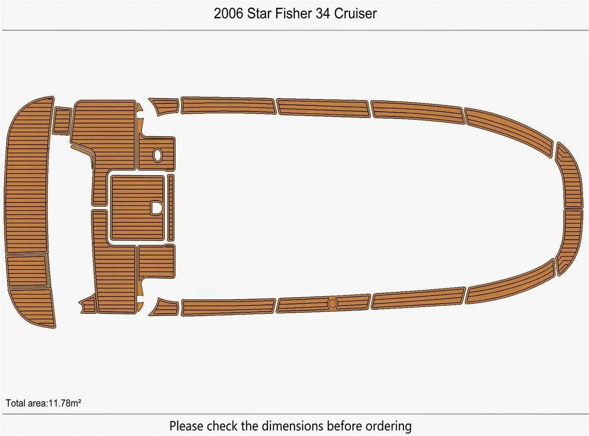 EVA Pads for Star Fisher 34 Cruiser (2006) - Foam Teak Deck Floor