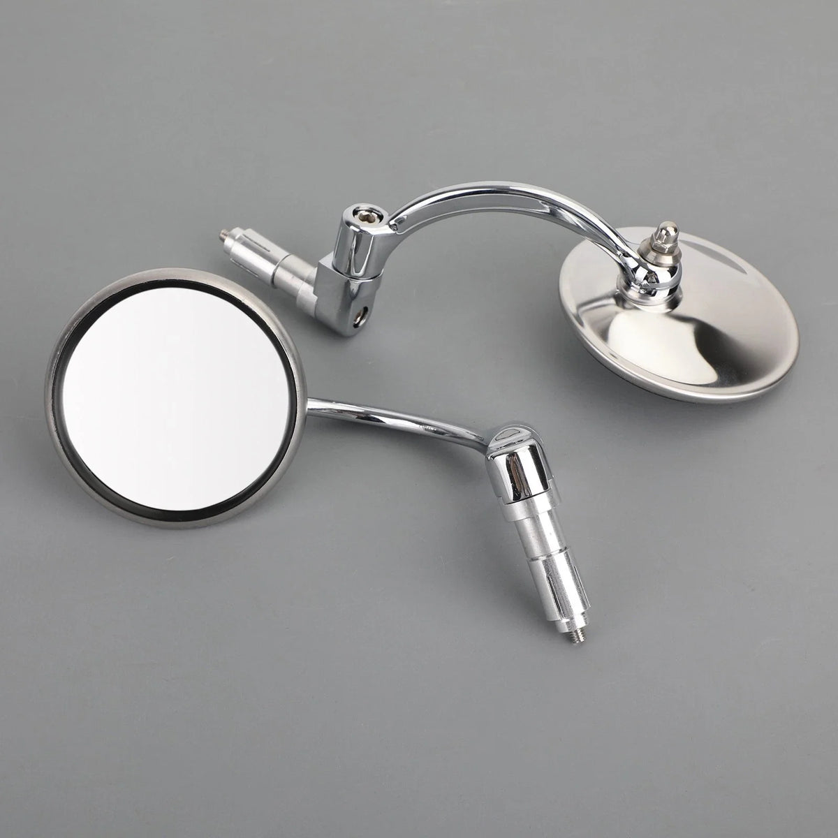 Handlebar End Mirrors for Cafe Racer Motorcycles - Chrome (22mm)