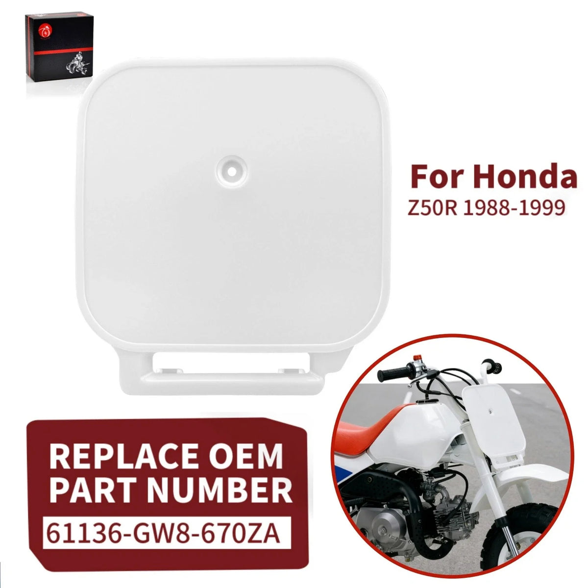 61136-GW8-670ZA Front Number Plate for Honda Z50R (1988–1999)