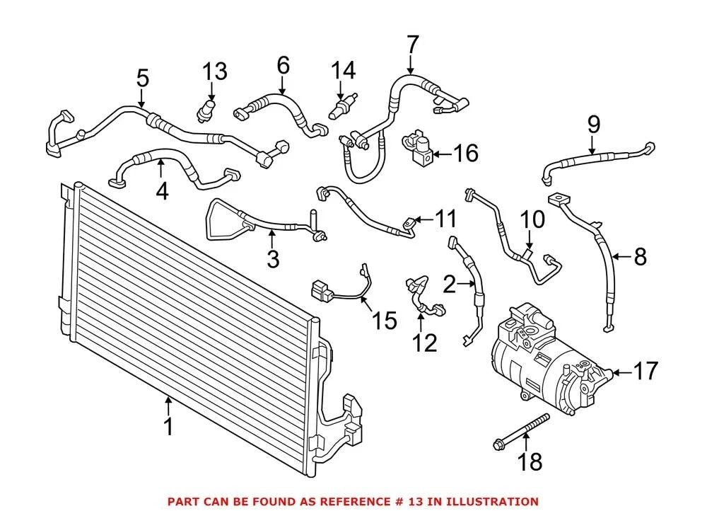 A/C Refrigerant Pressure Sensor 64539306476 for BMW i3 (2014)