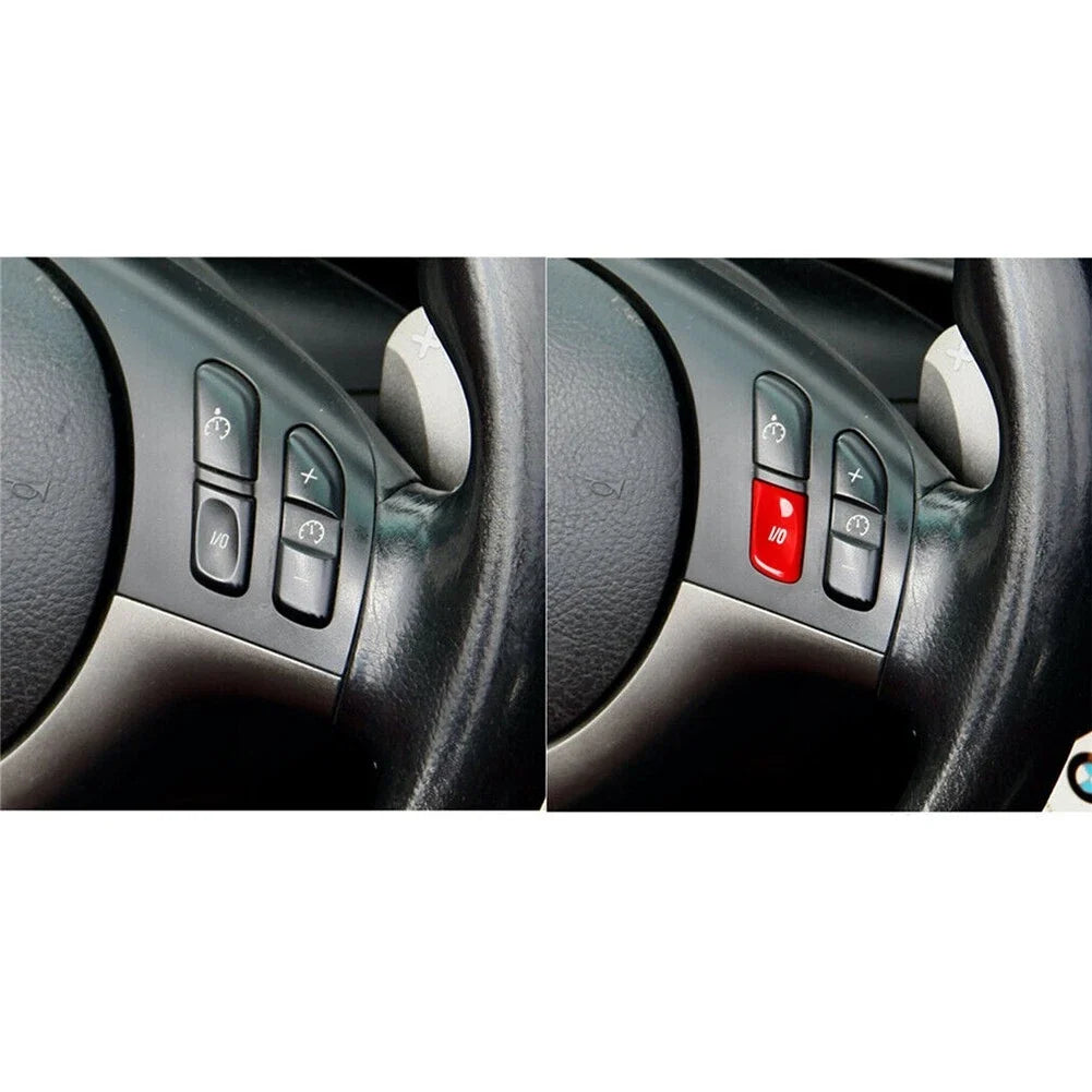 3X ABS Red Replacement Steering Wheel VO Button Cover for 3 Series E46 M3 (1998–2004)