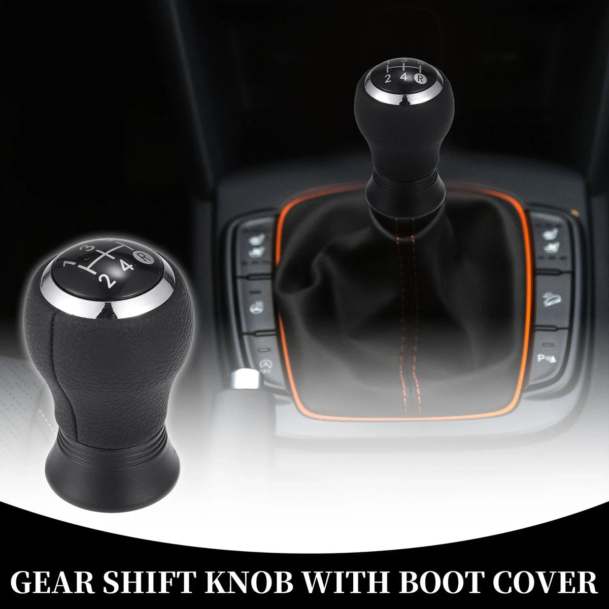 5 Speed Manual Gear Shift Knob for Toyota Yaris (2005–2010) Faux Leather Black