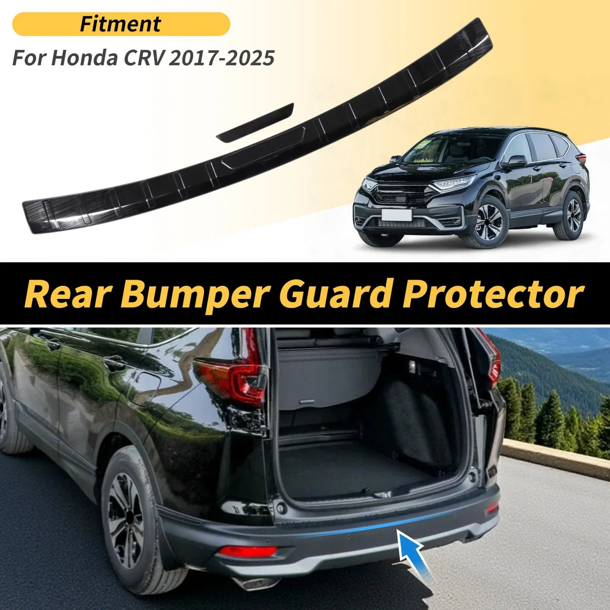Rear Bumper Topper for Honda CR-V (2017–2025) Black 1 Pcs