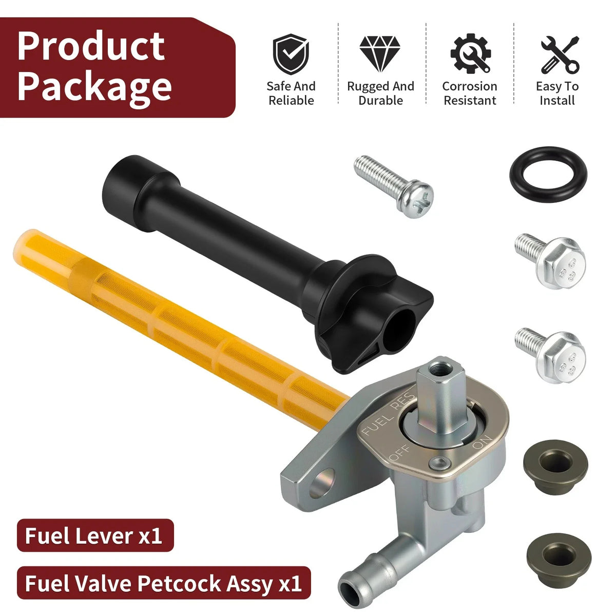 Fuel Petcock Valve Assembly w/ Lever for Honda TRX700XX (2008-2009)