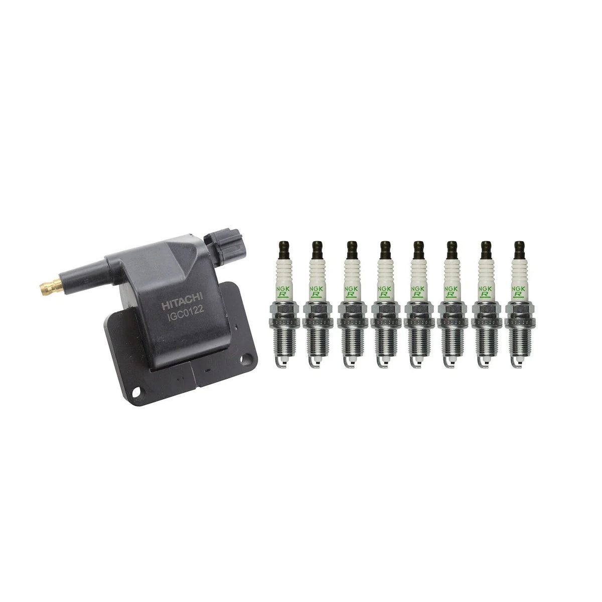 Set of 8 Hitachi Ignition Coils & NGK Spark Plugs for Durango Ram 1500 2500 V8 (2010–2021)