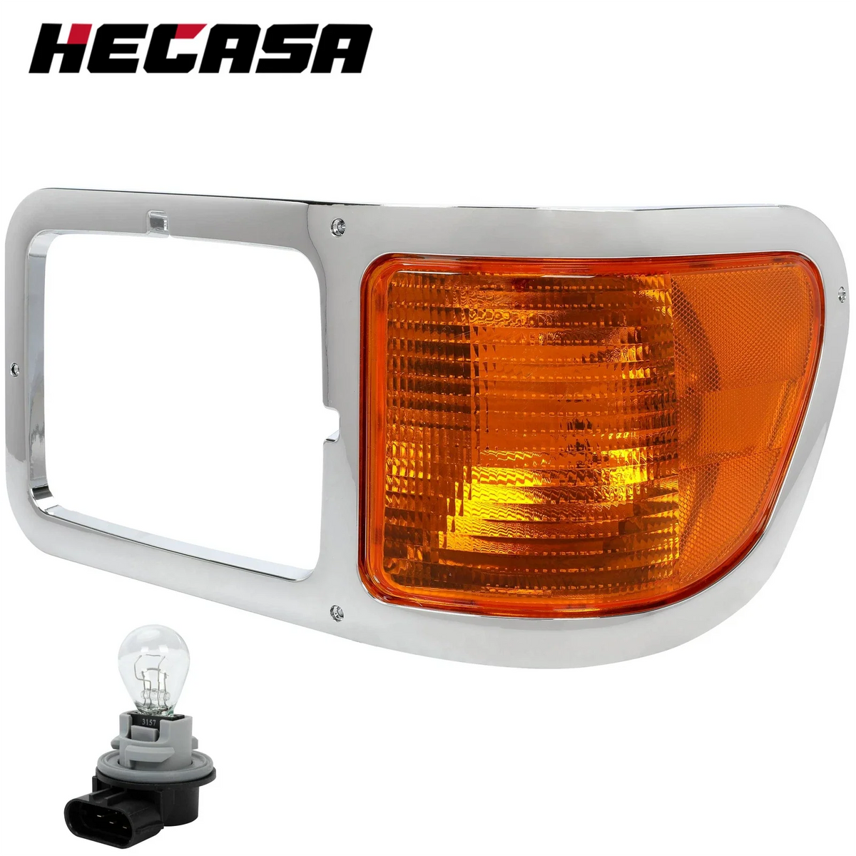 Left Headlight Bezel with Corner Signal Light Lens for Ford F650/F750 2000-2015