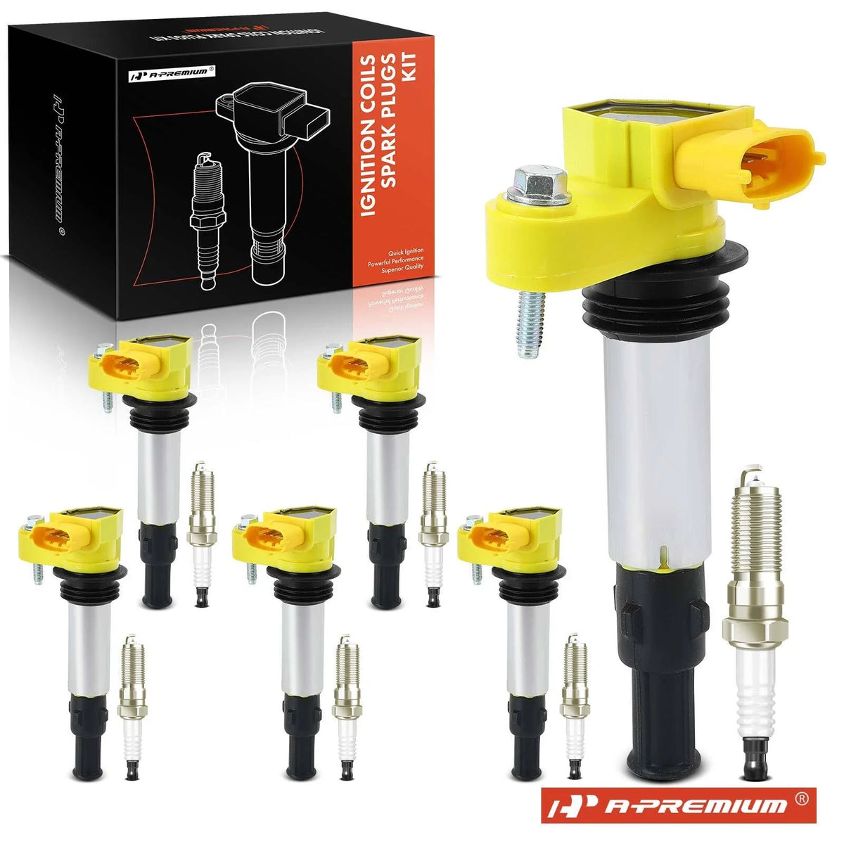 Set of 6 Ignition Coils & Spark Plugs for Chevy Buick GMC