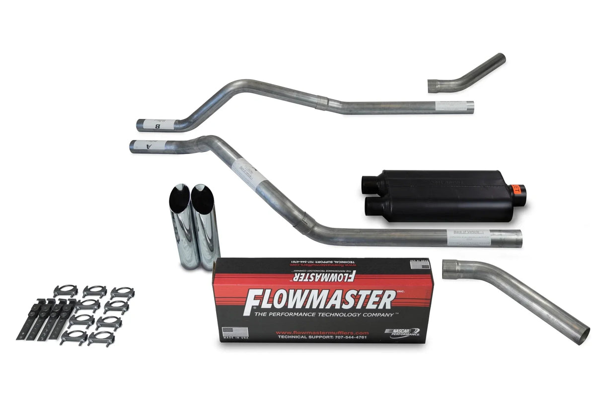 Dual Exhaust Kit for Chevy Blazer (1992–1994) 2.5" Flowmaster Slash Tip