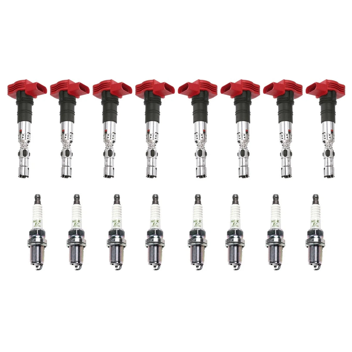 Set of 8 Ignition Coils & NGK V-Power Spark Plugs for Audi VW 4.2L V8