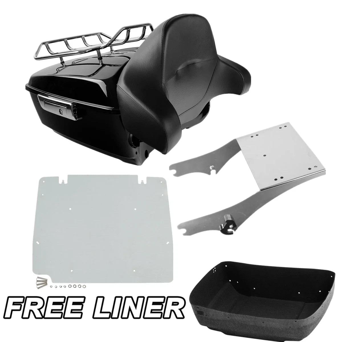 Base Plate Mount Rack Trunk Pad for Harley Road Glide Touring 1997-2008
