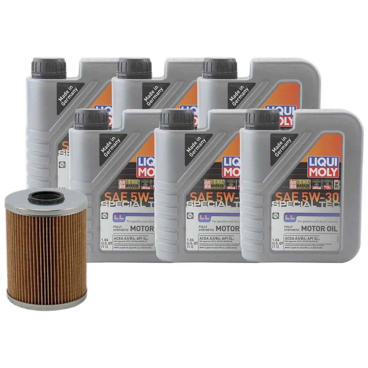 Engine Oil Kit 6L Liqui Moly Special Tec LL 5W-30 for BMW E34 525i