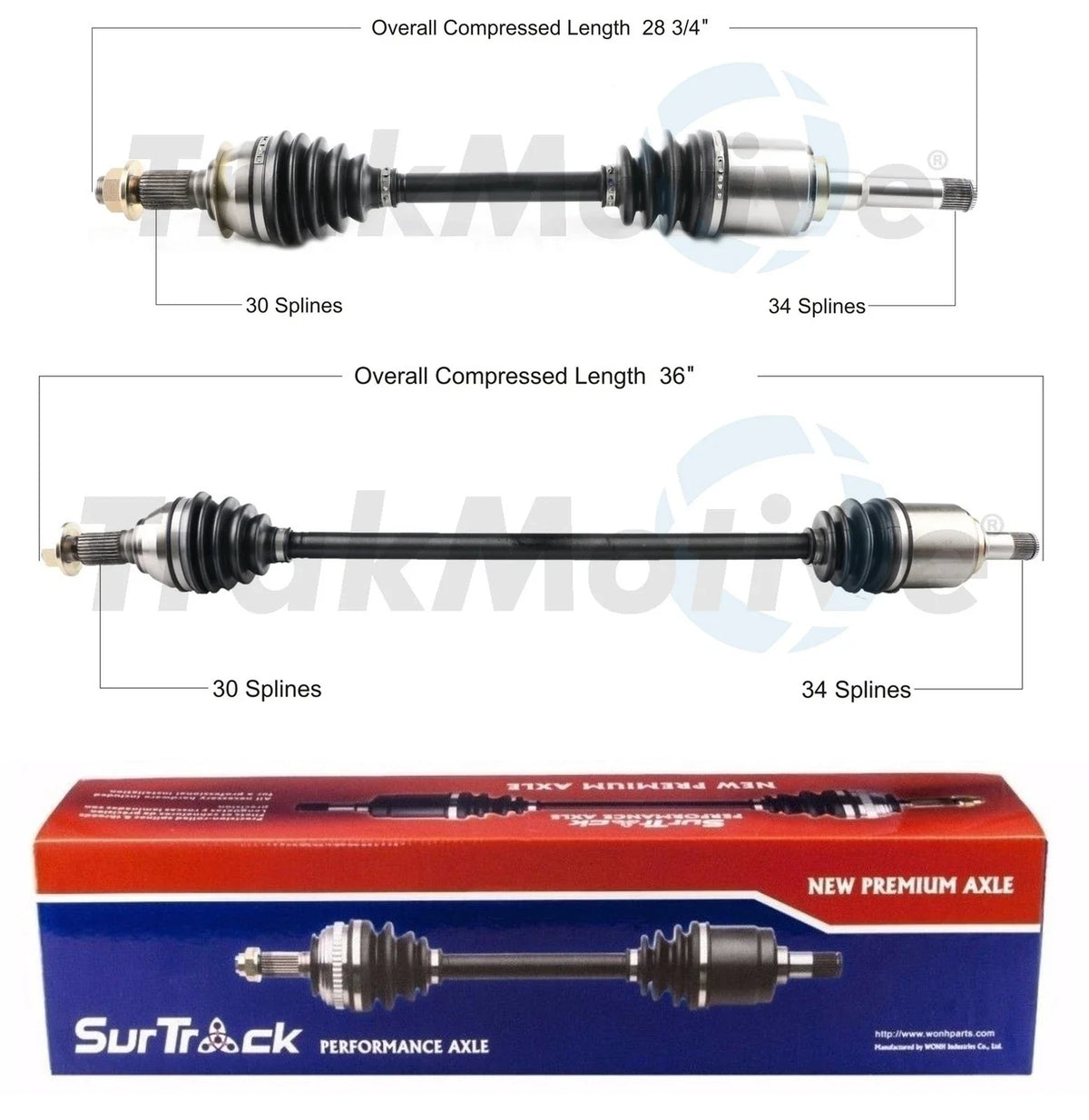 Set of 2 Front AAR CV Axle Shafts for Chevy Malibu (2016–2018)