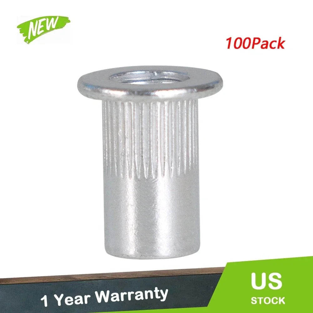 Set of 100 M6 Flat Head Aluminum Rivet Nuts for Various Models