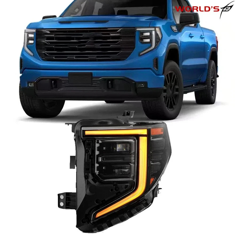 LED Headlights Black Trim for GMC Sierra 1500 (2022–2024)
