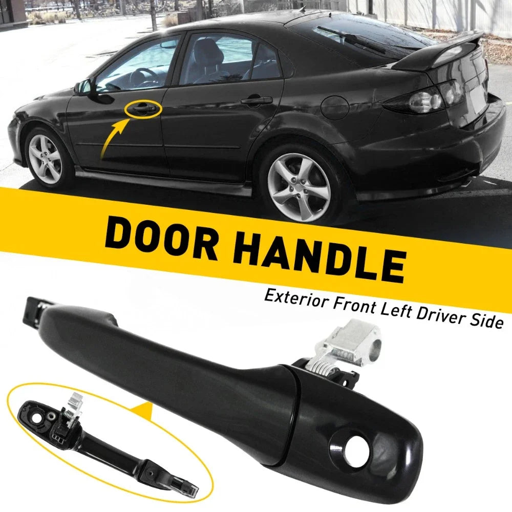Primed Black Outer Door Handle (Front Left, Driver Side) for Mazda