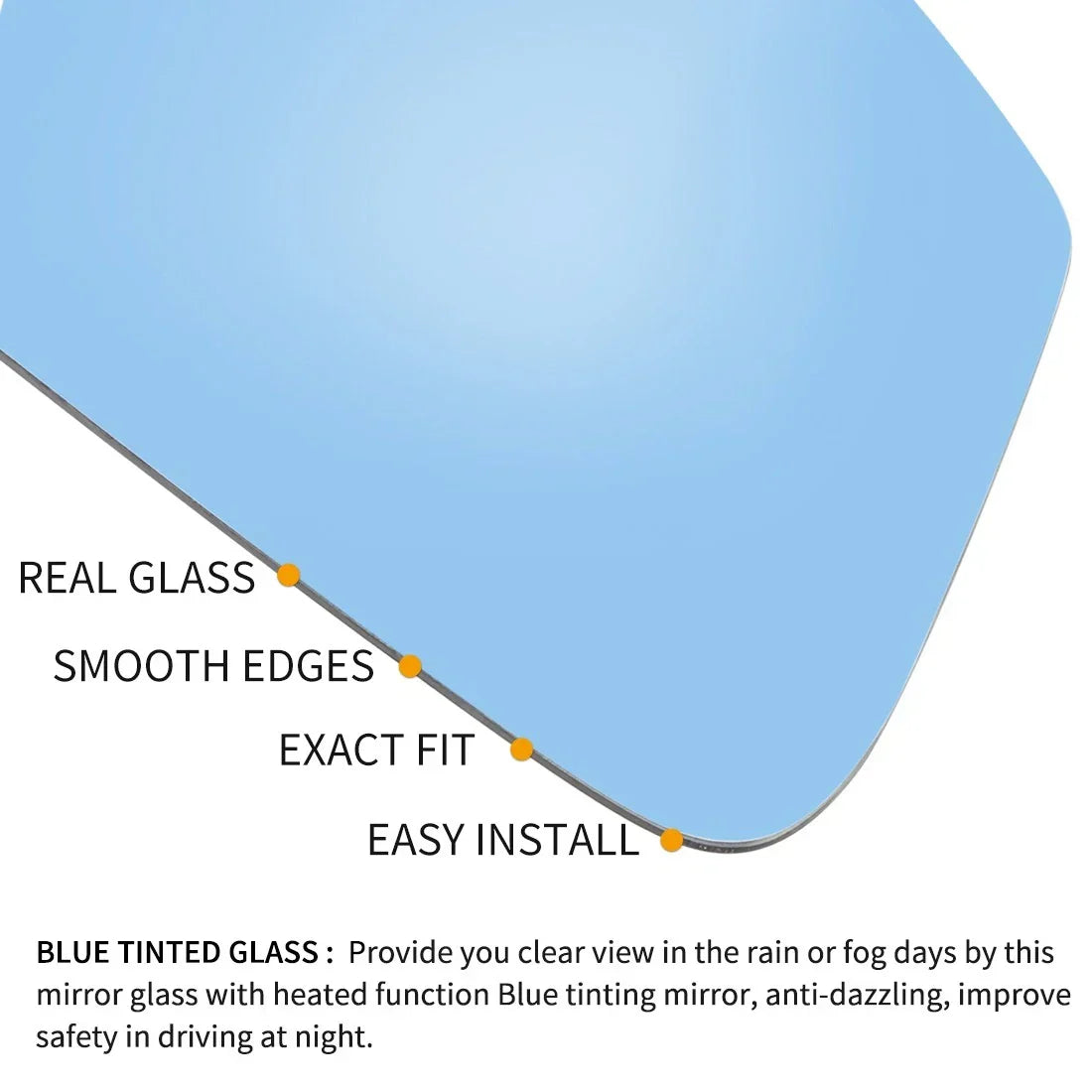 Heated Rearview Mirror Glass for BMW X5 (2008-2013) with Backing Plate