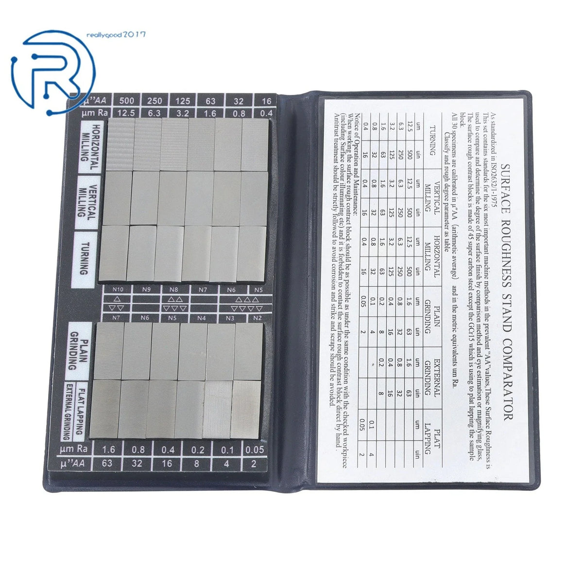 30-Pack Surface Roughness Comparator Gauge Set