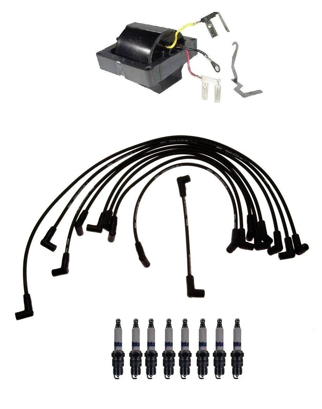 Ignition Wires & Spark Plugs Kit for Buick Skylark, Chevy Camaro, K10, Jimmy (V8)