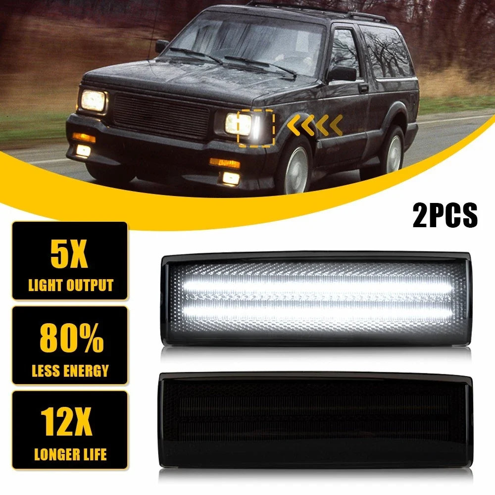 Side Corner Marker Lights (Smoked Lens) for GMC Jimmy & Chevy S10 1982-2004