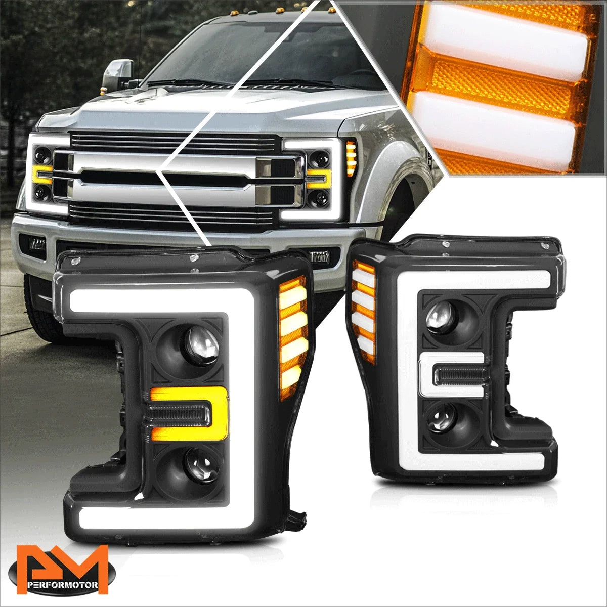 LED DRL Dual Projector Headlight for Ford Super Duty (2017-2019)