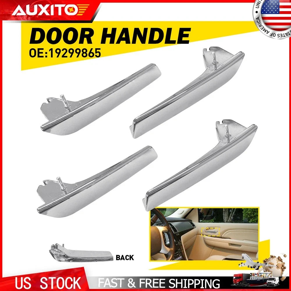 Set of 4 Inside Silver Door Handles for Chevy Tahoe (2007–2014)
