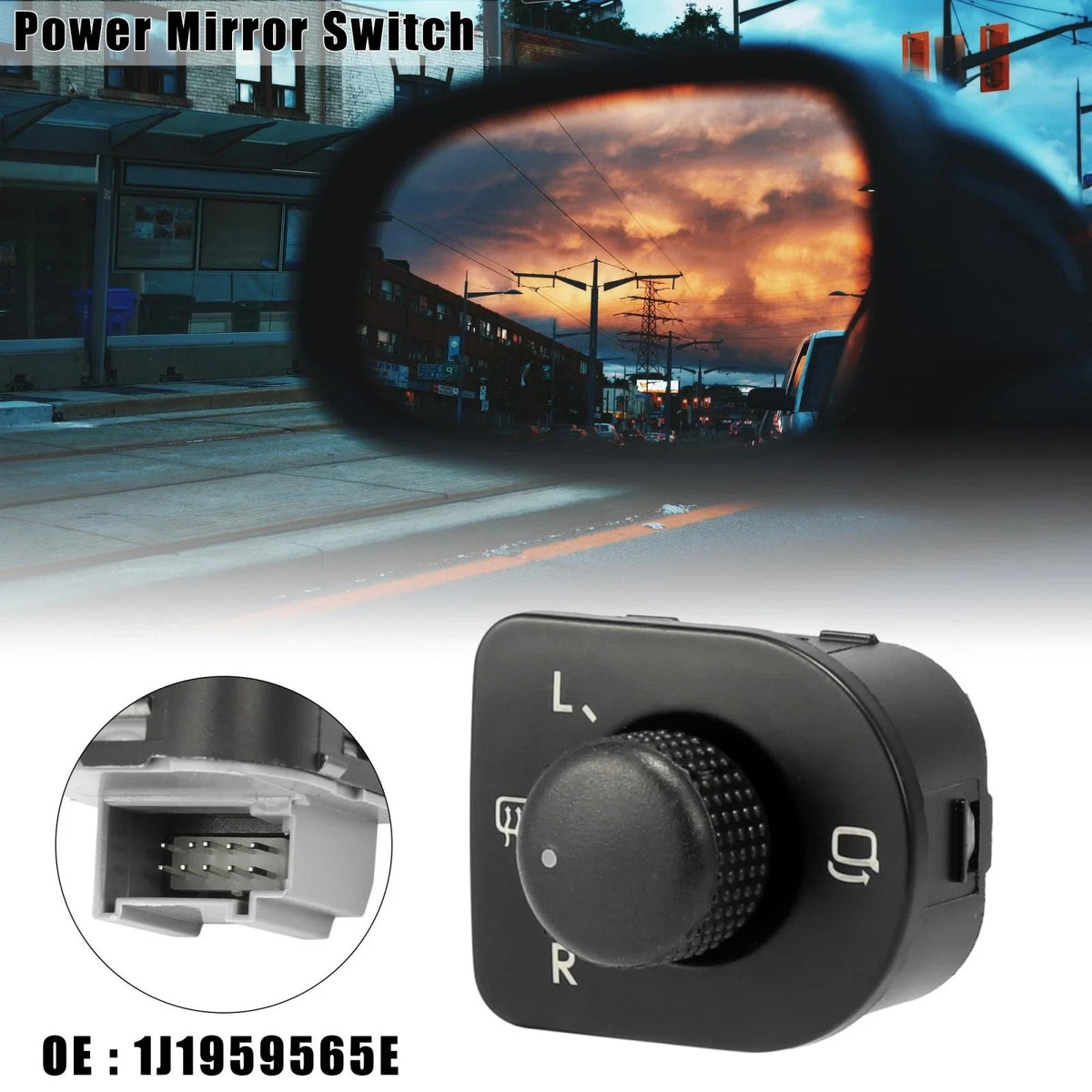 Power Rear View Mirror Switch for Volkswagen Jetta (1999–2005) 1J1959565E