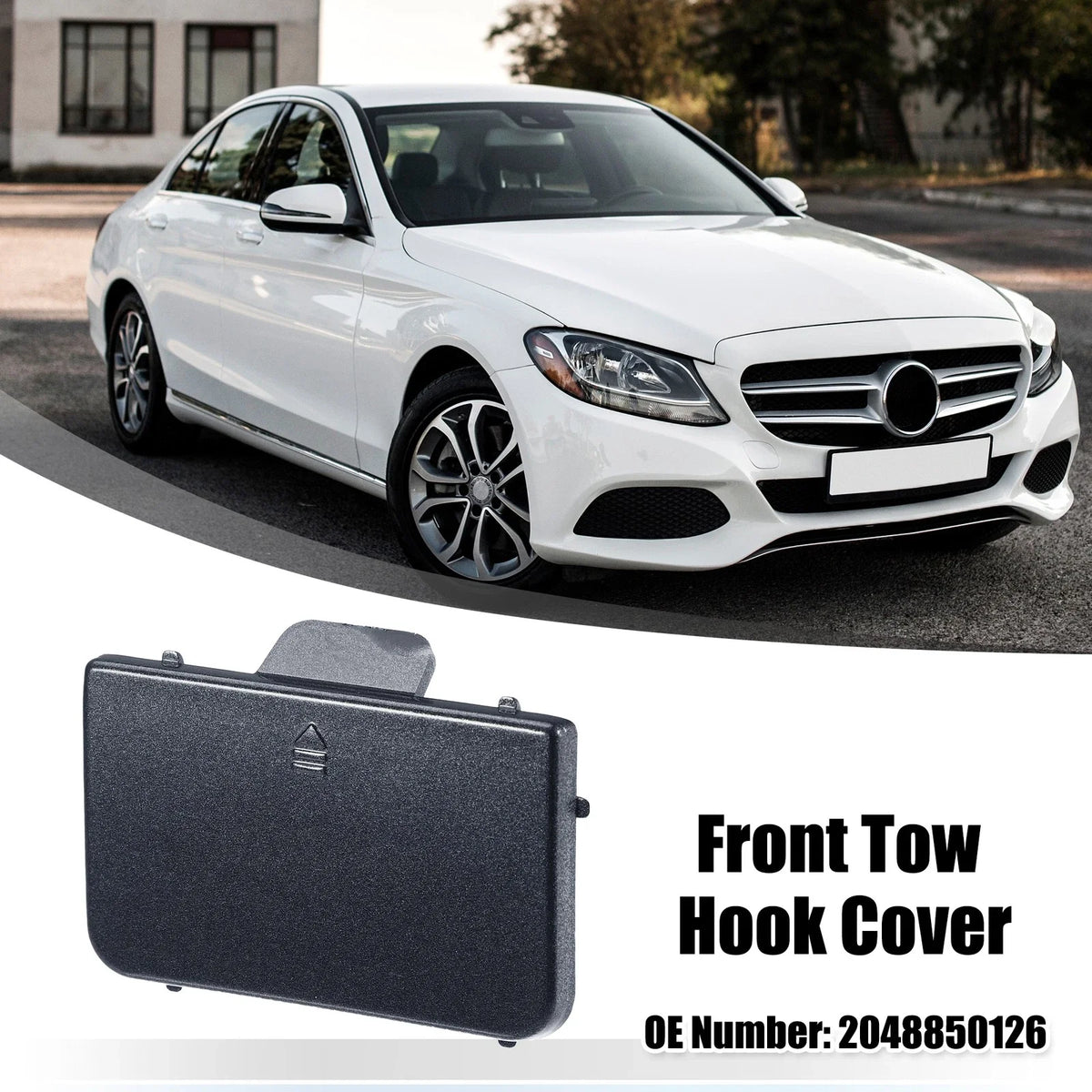 Tow Hook Eye Hole Cover for Mercedes-Benz C-Class W204 (2007–2014) Gray