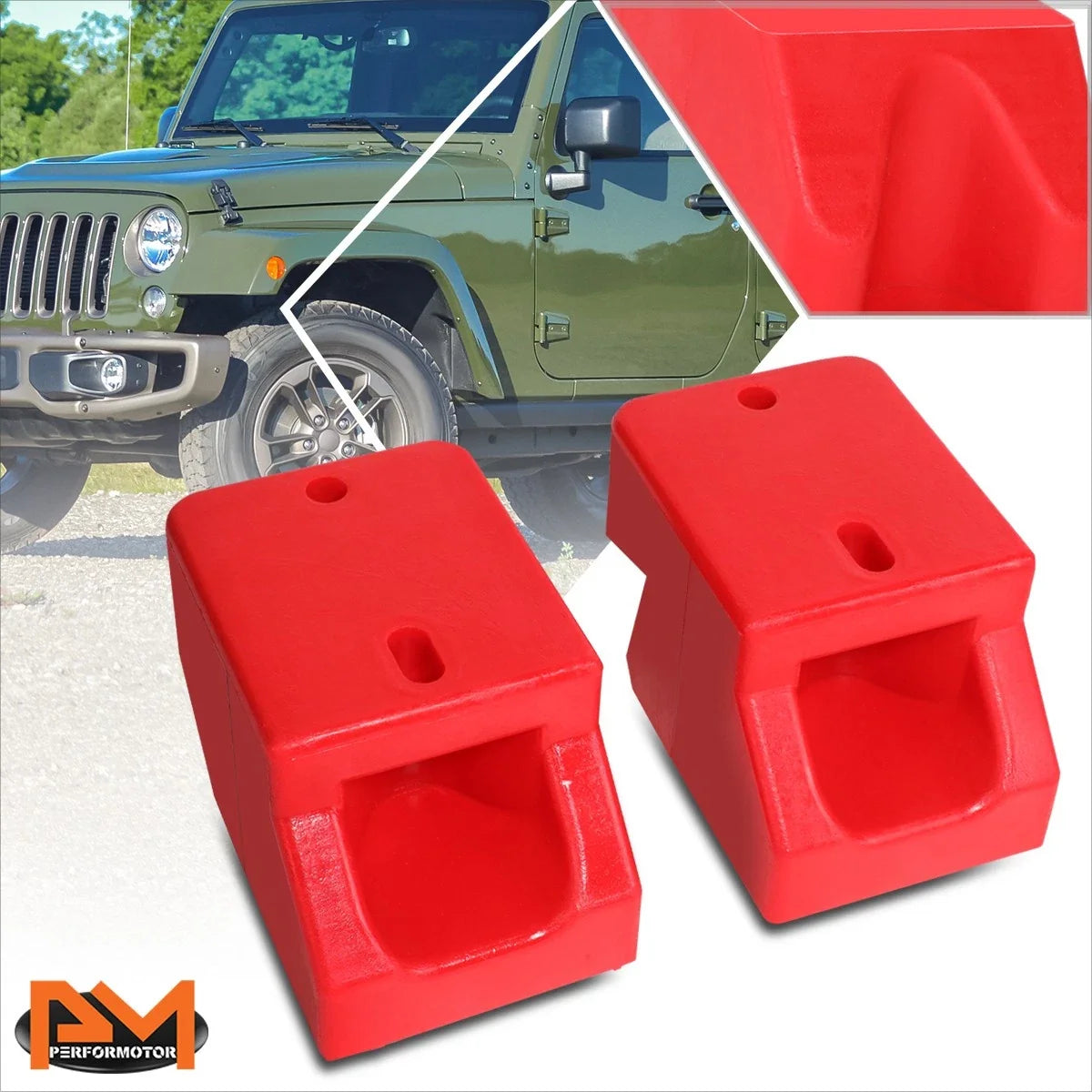 4-Piece Rear Shock Bump Stops for Jeep Wrangler JK 2007 to 2018
