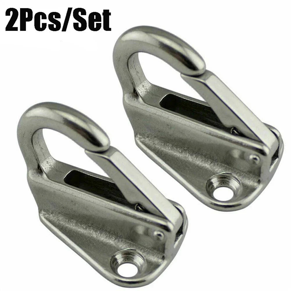 2 Pack Stainless Steel Spring Snap Fending Hook for Boat