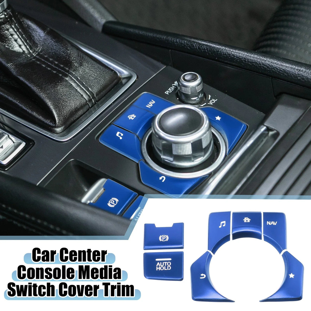 7pcs Center Console Media Panel Handbrake Cover Trim for Mazda CX-5 (2012–2017)