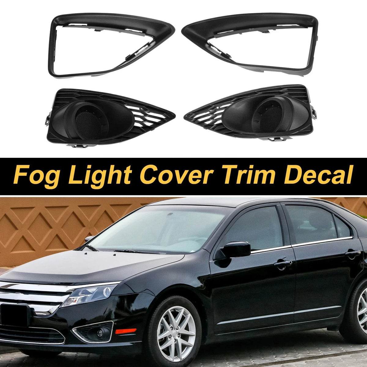 Fog Light Grill No.AE5Z17E810FA for Ford Fusion (2010–2012) Black ABS