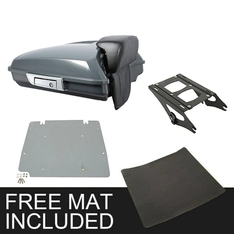 Trunk Backrest Mount Plate - Gunship Gray for Harley Street Glide 2014-2026