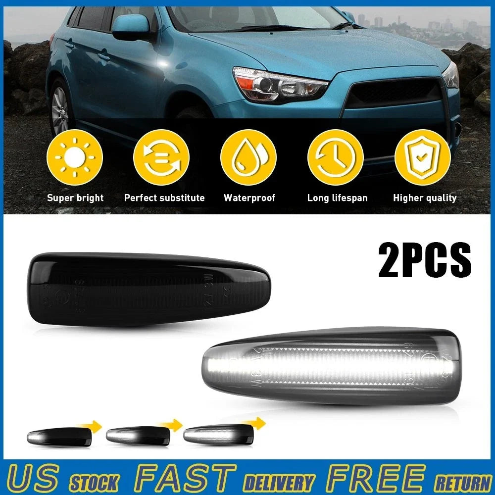 LED Front Side Marker Lights - Sequential White for Mitsubishi Evo X 2008-2015