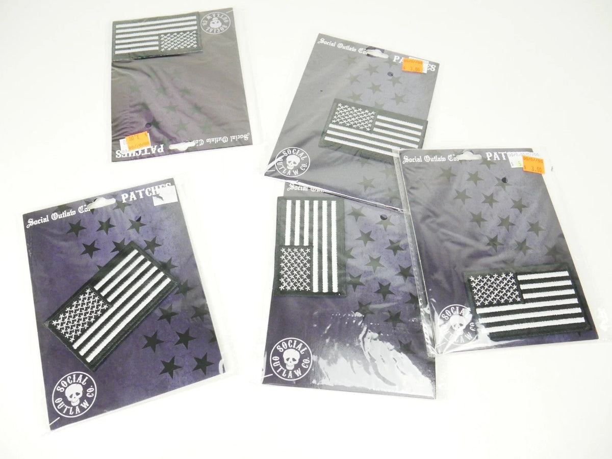 5-Piece Motorcycle Patch Set, Embroidered Iron-On for American Bikes