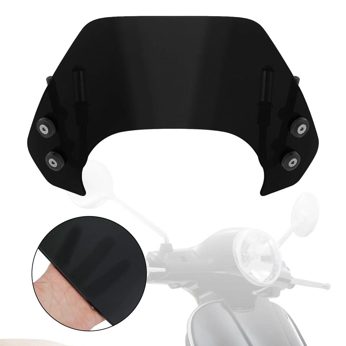 Short Windshield for Vespa Sprint 150 (2016–2023) Black
